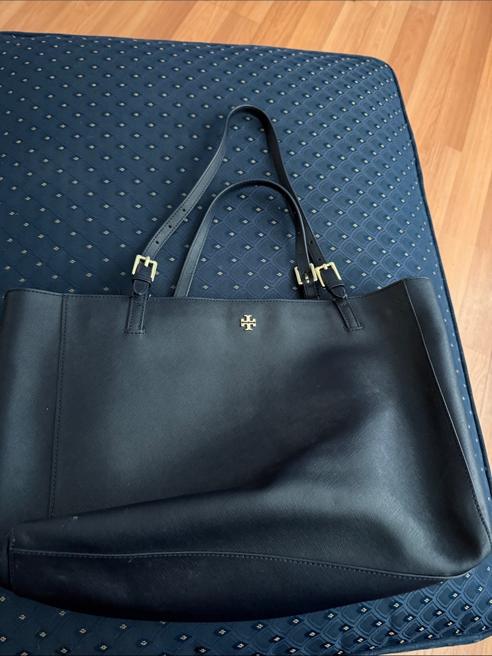 Tory Burch navy Leather Tote Bag